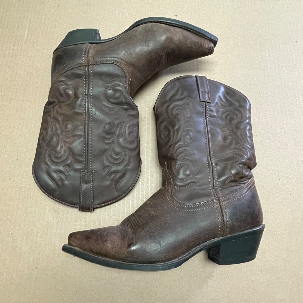 Laredo Women's 10M Brown Gaucho Western Cowboy Boots Embroidered Prairie